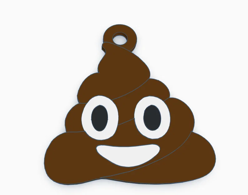 Móc khóa hình emoji poop dễ thương (3D Printing Model) - Image 1