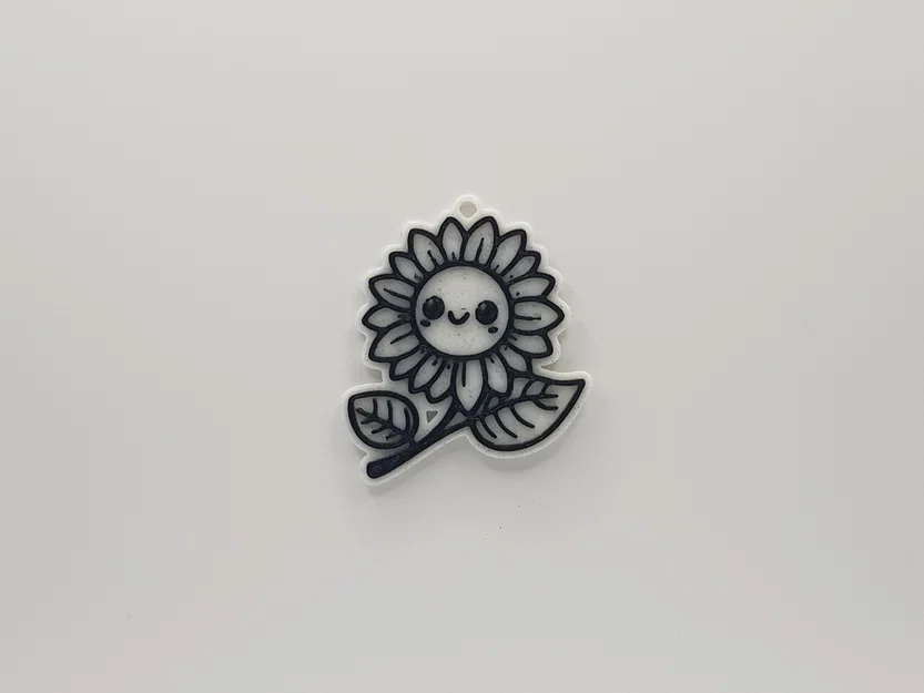 Móc khóa hoa hướng dương (Cute Sunflower Keychain) in 3D dễ thương - Image 1