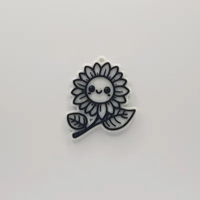 Móc khóa hoa hướng dương (Cute Sunflower Keychain) in 3D dễ thương