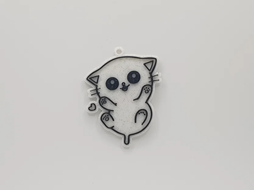 Móc khóa mèo con (Cute Cat Keychain) đáng yêu cho máy in 3D - Image 1