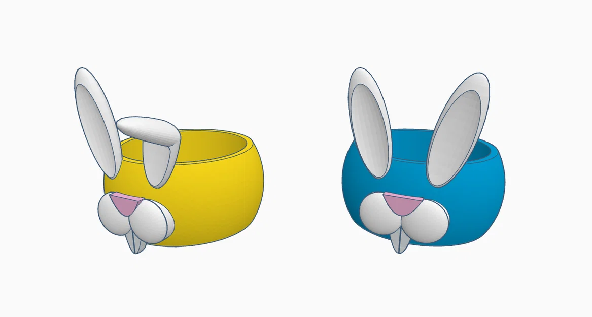 Vòng giữ khăn ăn hình thỏ Easter (Easter Bunny Napkin Ring) in 3D - Image 2