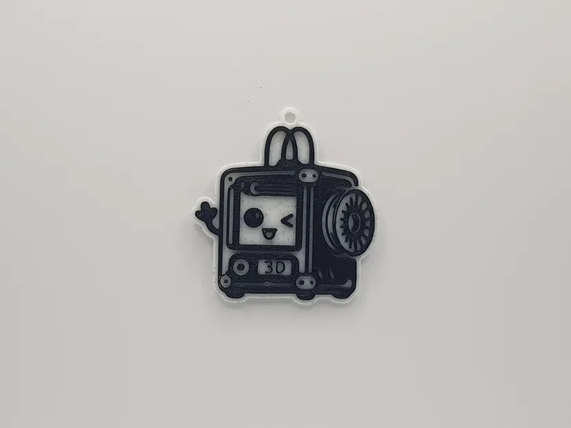 Móc khóa máy in 3D (Happy 3D Printer Keychain) cực dễ thương - Image 1