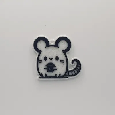 Móc khóa chú chuột cầm ly cà phê dễ thương (Cute Mouse Keychain)
