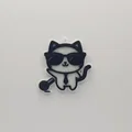 Móc khóa mèo ngầu thả micro (Cat Drop the Mic Keychain) in 3D siêu cute - Thumbnail 1