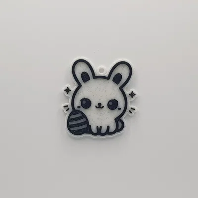 Móc khóa thỏ con Easter Bunny dễ thương - File in 3D miễn phí