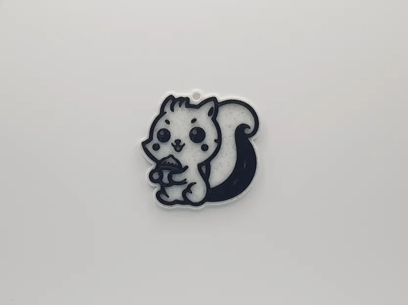 Móc khóa chú sóc đáng yêu (Cute Squirrel Keychain) in 3D dễ dàng - Image 1