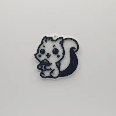 Móc khóa chú sóc đáng yêu (Cute Squirrel Keychain) in 3D dễ dàng