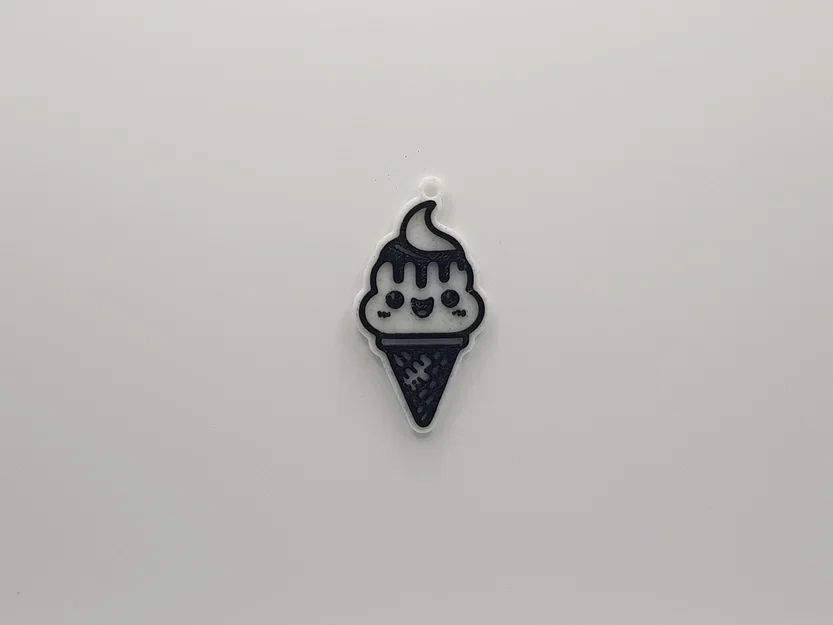 Móc khóa kem ốc quế dễ thương in 3D cực xinh - Image 1