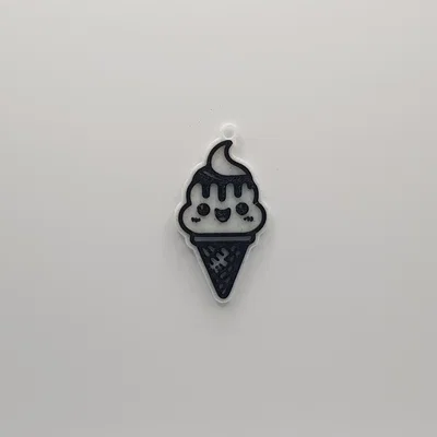 Móc khóa kem ốc quế dễ thương in 3D cực xinh