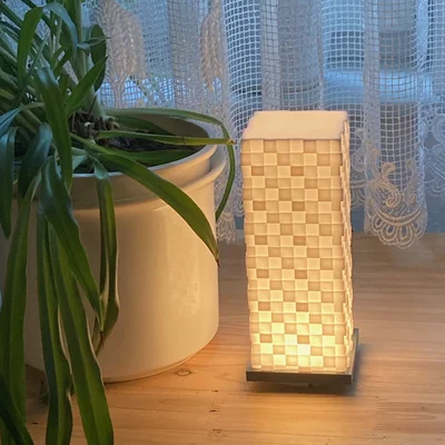 Lamp #57 - Chụp đèn Square Block gắn với Bambu Lamp Kit 001 Base