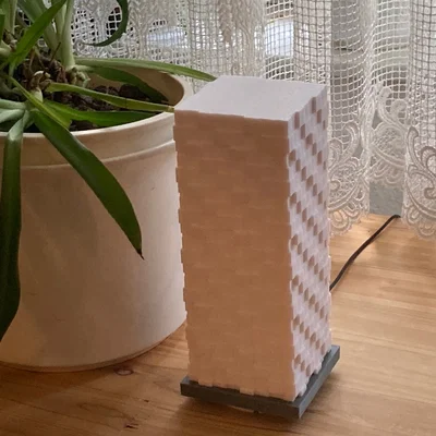 Lamp #57 - Chụp đèn Square Block gắn với Bambu Lamp Kit 001 Base