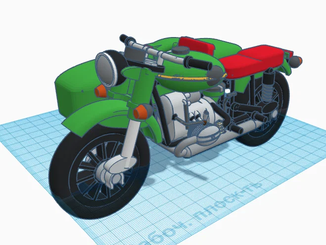Mô hình in 3D xe mô tô 3 bánh Ural M67-36 cổ điển - Image 1