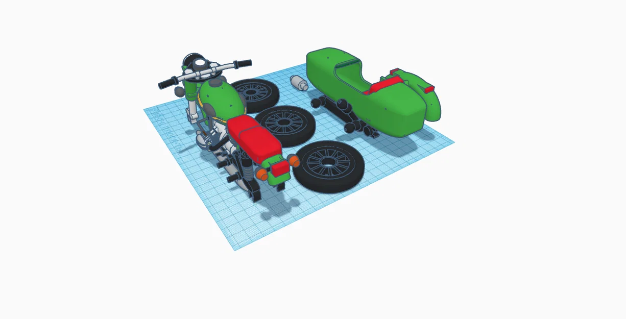 Mô hình in 3D xe mô tô 3 bánh Ural M67-36 cổ điển - Image 2