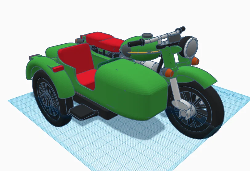 Mô hình in 3D xe mô tô 3 bánh Ural M67-36 cổ điển - Image 3