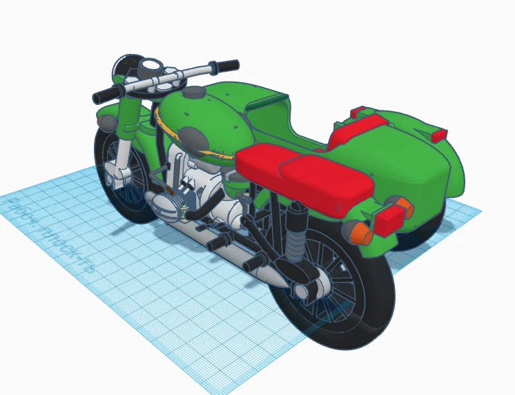 Mô hình in 3D xe mô tô 3 bánh Ural M67-36 cổ điển - Image 4