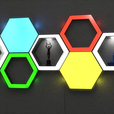 Panel LED Lục Giác & Kệ Mini Có Đèn (Hexagon LED Panels and Shelfs)