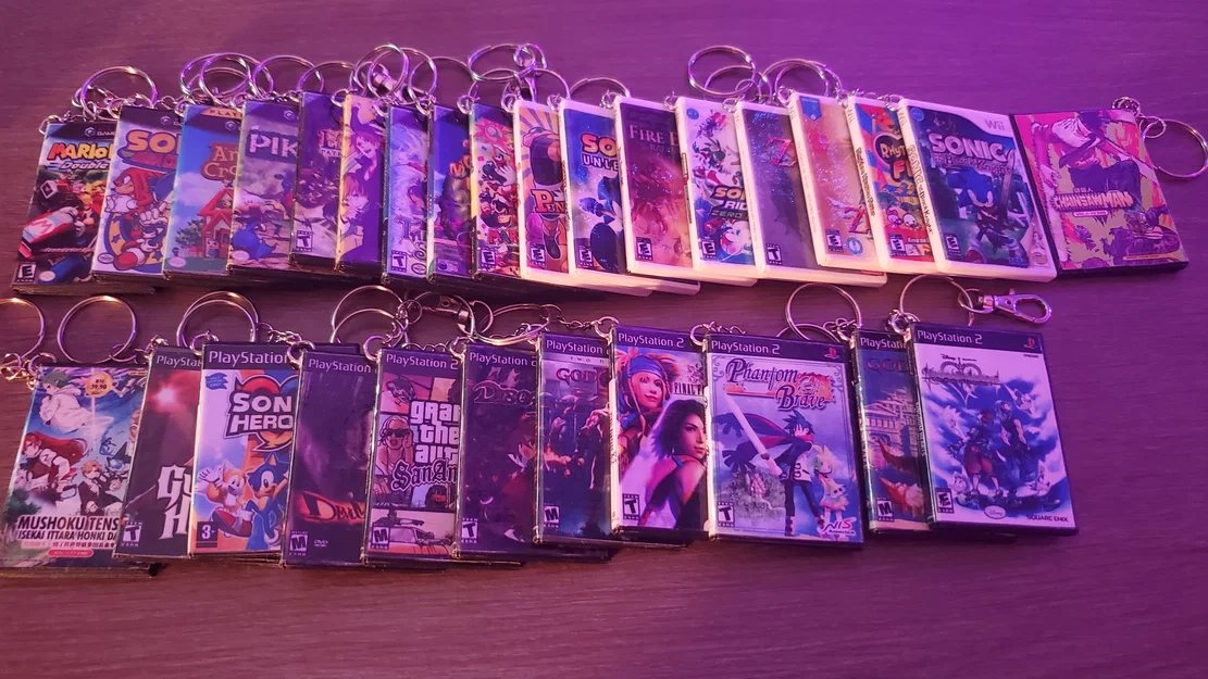 Hộp mini game dạng DVD (Wii/GameCube/Xbox 360/PS2) làm keychain - Image 2