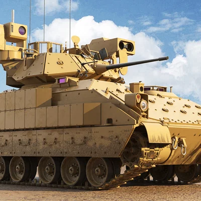 Mô hình tranh nổi 3D Bradley M2A3 phong cách HueForge