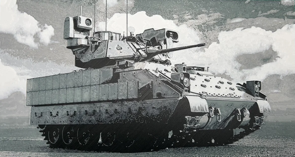 Mô hình tranh nổi 3D Bradley M2A3 phong cách HueForge - Image 2