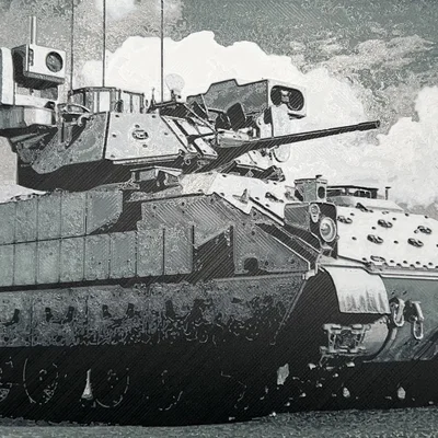 Mô hình tranh nổi 3D Bradley M2A3 phong cách HueForge