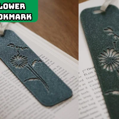 Mẫu kẹp sách họa tiết hoa (Flower bookmark) in 3D tinh tế
