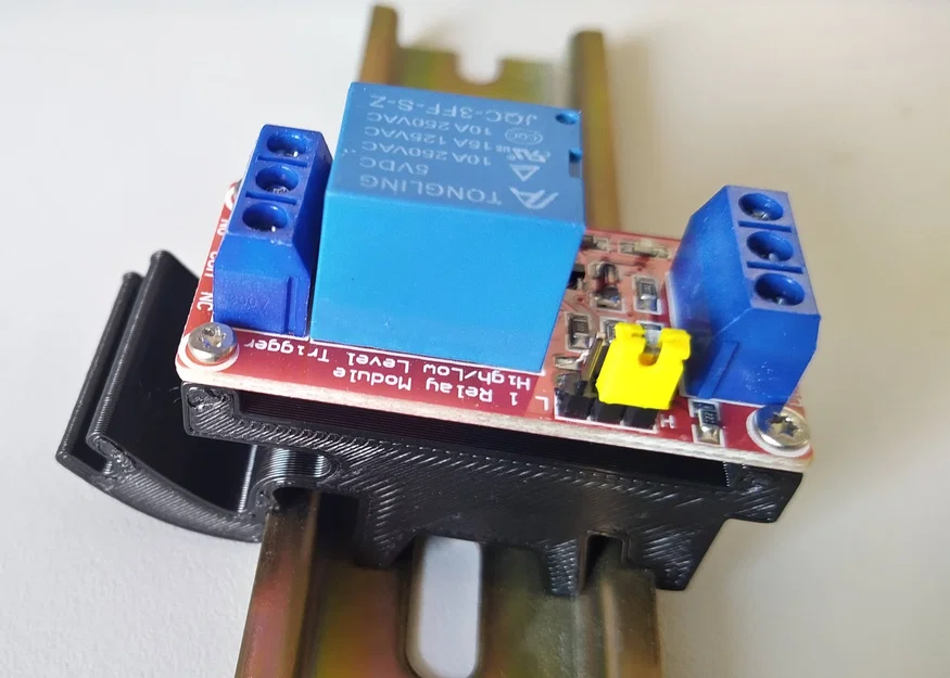 Ngàm gắn module Relay lên thanh DIN rail tiện lợi - Image 1