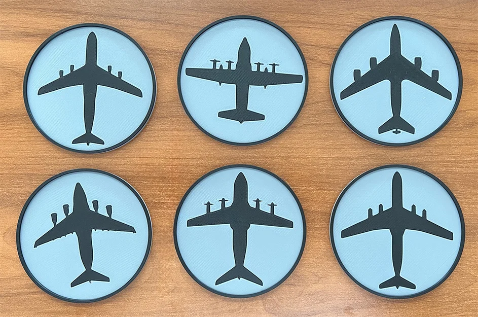 Bộ miếng lót ly Máy bay Vận tải Quân sự (Military Transport Aircraft Coasters) - Image 1