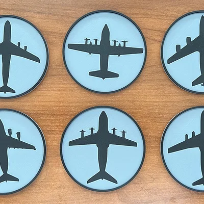 Bộ miếng lót ly Máy bay Vận tải Quân sự (Military Transport Aircraft Coasters)