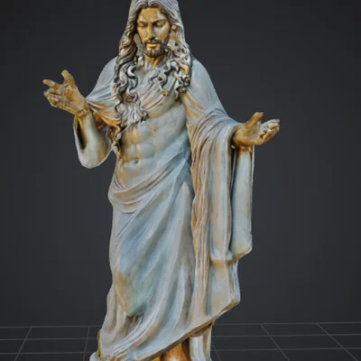 Mô hình điêu khắc Chúa Jesus (Jezus Sculpture) in 3D nghệ thuật