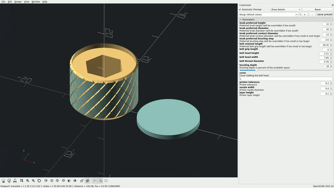 Bộ công cụ tạo núm vặn 3D tùy chỉnh bằng OpenSCAD - Image 2
