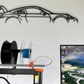 Mô hình trang trí tường Porsche 911 992 GT3RS tối giản - Thumbnail 1