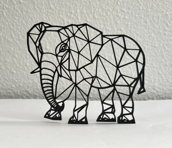Mô hình Voi Hình Học (Geometric Elephant) trang trí in 3D nghệ thuật - Image 1