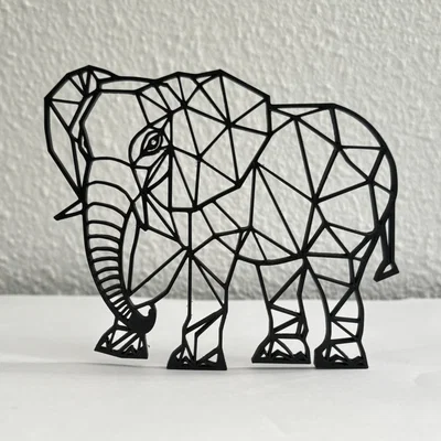 Mô hình Voi Hình Học (Geometric Elephant) trang trí in 3D nghệ thuật