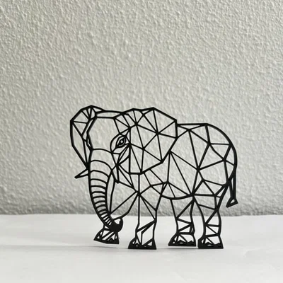 Mô hình Voi Hình Học (Geometric Elephant) trang trí in 3D nghệ thuật