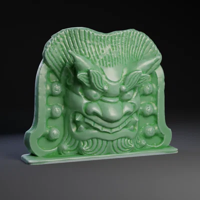 Tượng thần hộ vệ đền thờ Nhật Bản - Mô hình trang trí 3D độc đáo