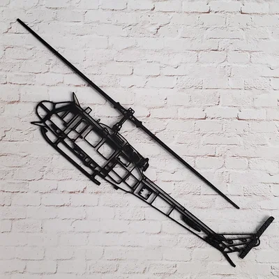 Bell UH-1H Huey 2D Wall Art – Tranh treo tường line art 3-view