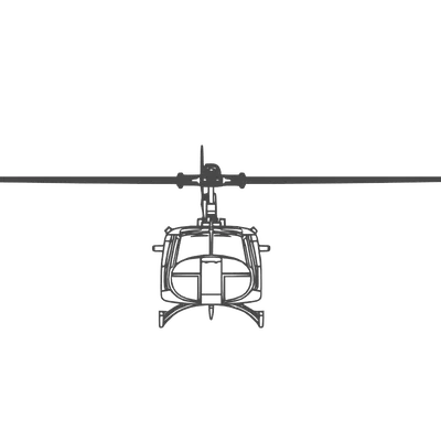 Bell UH-1H Huey 2D Wall Art – Tranh treo tường line art 3-view