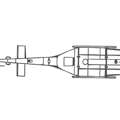 Bell UH-1H Huey 2D Wall Art – Tranh treo tường line art 3-view