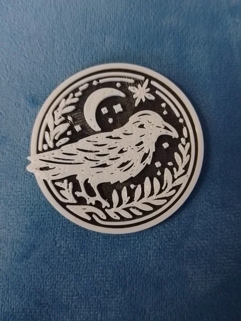 Mẫu ghim cài áo hình con quạ (Crow brooch) in 3D độc đáo - Image 1
