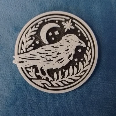 Mẫu ghim cài áo hình con quạ (Crow brooch) in 3D độc đáo