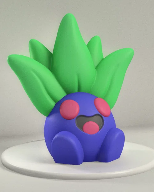 Mô hình 3D Oddish Pokemon không cần support, hỗ trợ in nhiều màu - Image 1