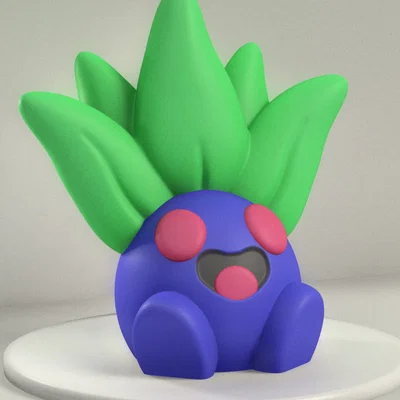 Mô hình 3D Oddish Pokemon không cần support, hỗ trợ in nhiều màu