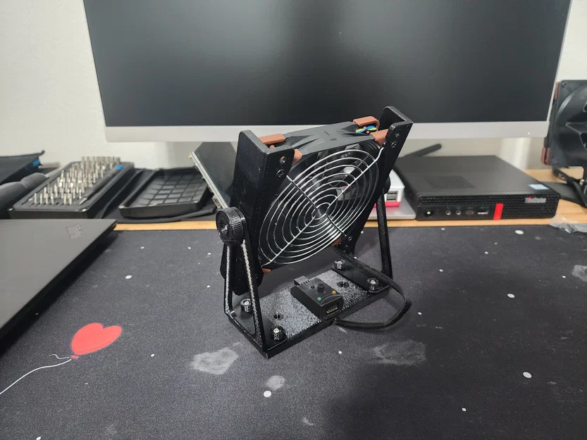 Ngàm Gắn Quạt Để Bàn Lấy Cảm Hứng Noctua (Noctua Inspired Desk Fan Mount) - Image 3