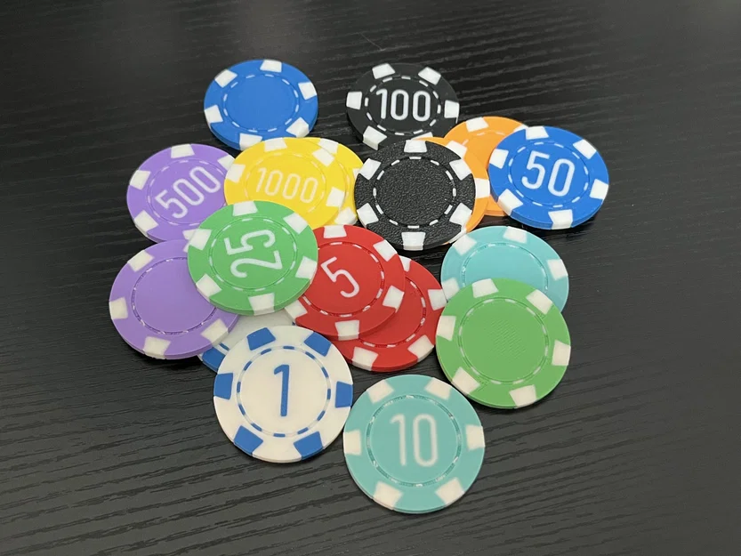 Bộ chip Poker 3D (Poker Chips) in được nhiều màu sắc - Image 1