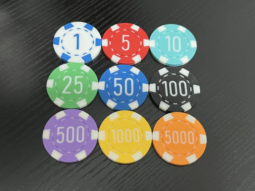 Bộ chip Poker 3D (Poker Chips) in được nhiều màu sắc - Image 2