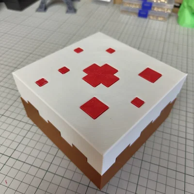 Bánh Minecraft (Minecraft Cake) in 3D có ngăn chứa quà