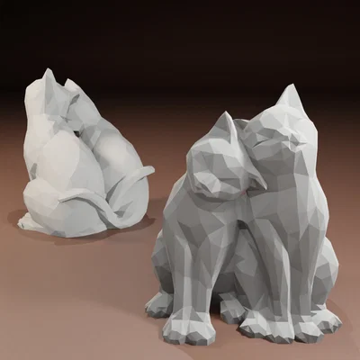 Mèo Low Poly