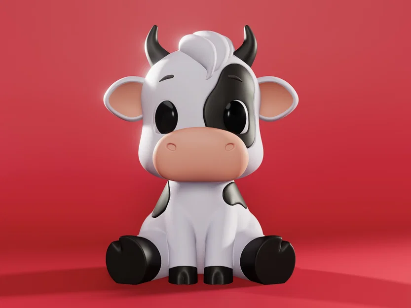 Cow Emily – Mẫu 3D bò cartoon ngồi dễ thương - Image 2