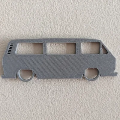 Mô hình trang trí tường xe van cổ điển Volkswagen T3 cực chất
