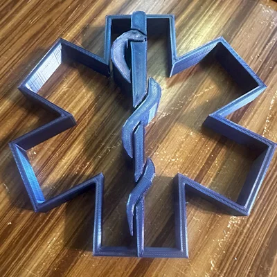 Mô hình in 3D Star of Life: Biểu tượng y tế treo tường chuyên nghiệp
